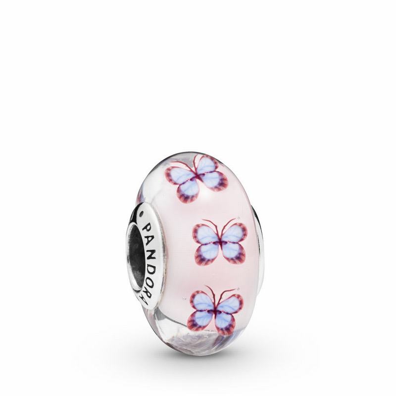 Pandora Butterfly Glass Charm - Sterling Silver/Glass/Pink - Canada | OX2211KQ